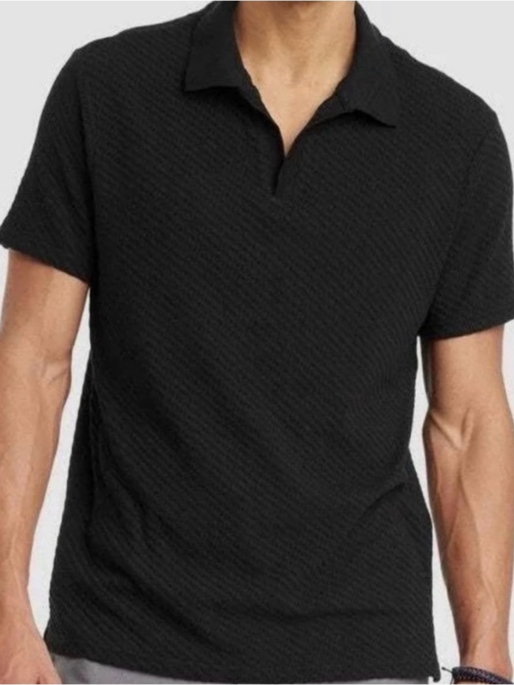 Goodfellow & Co Black Short-Sleeve Polo